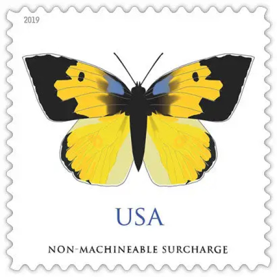 (2019) USPS Butterfly California Dogface Forever Stamps