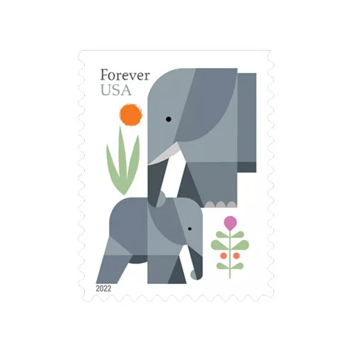 2022 US Elephants First Class Forever Stamps