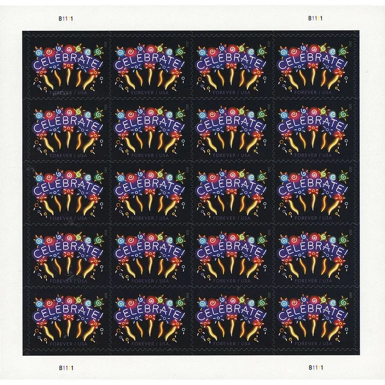 (2011) USPS Neon Celebrate! Forever Stamps